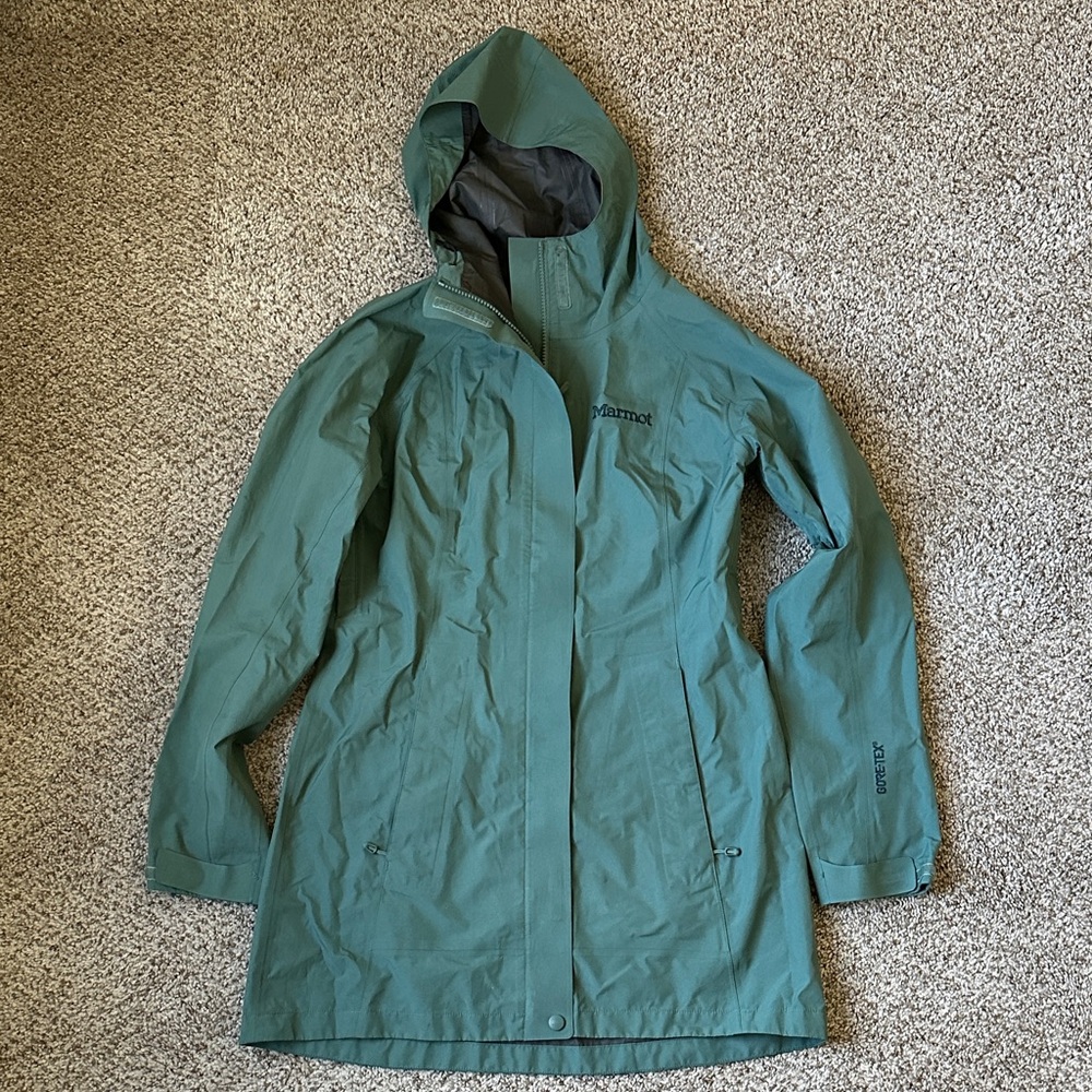 Marmot Women's Teal Hooded Rain Jacket
